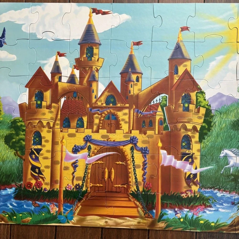 Pottery Barn Kids Fairy Castle Floor Puzzle 48 Pc Complete Box 36x24 PBK